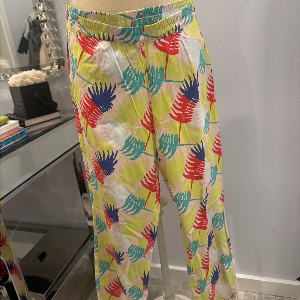 Marine Layer Allison Colorful Tropical Leaf Print Casual Pant